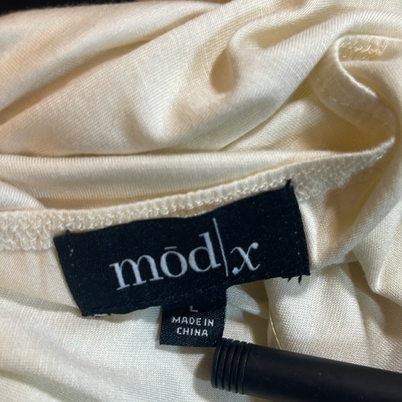 NWOT $60R MODX One Cold Shoulder/ One Off-The Shoulder Lace Trim Tunic Size L - Picture 9 of 10